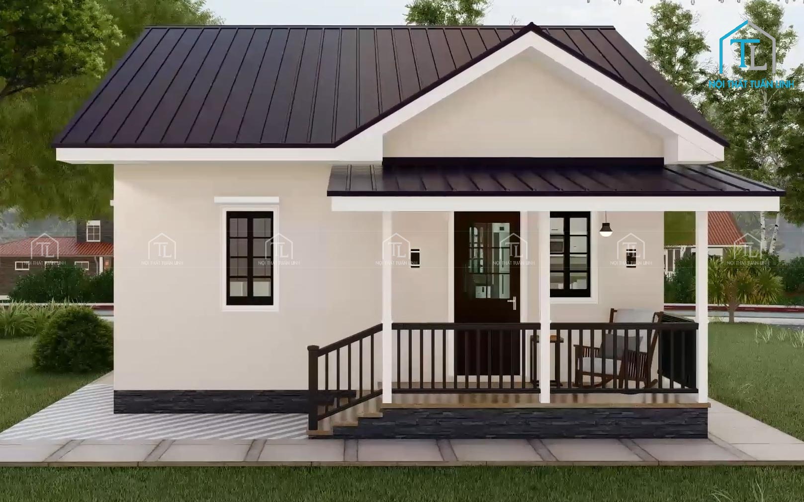 Bàn giao thiết kế và thi công trọn gói nội thất ngôi nhà 6m x 9m với 2 phòng ngủ