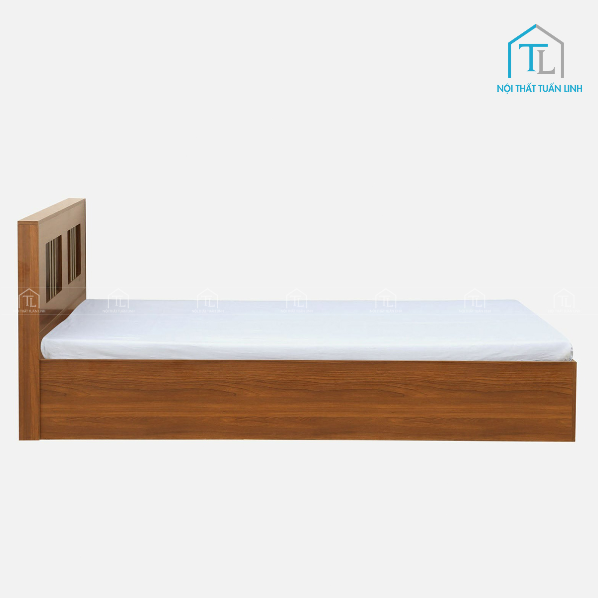 Giường ngủ gỗ công nghiệp có ngăn kéo thiết kế hiện đại, đầu giường tiện ích