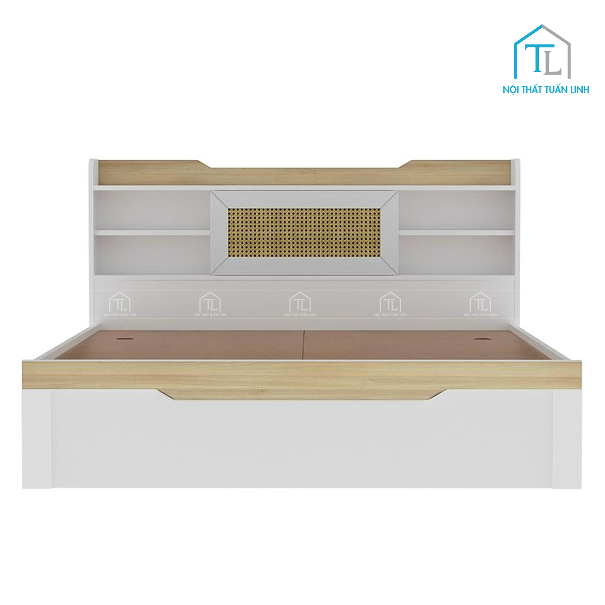Giường ngủ gỗ công nghiệp có hộc chứa hiện đại, tiện nghi cho phòng ngủ