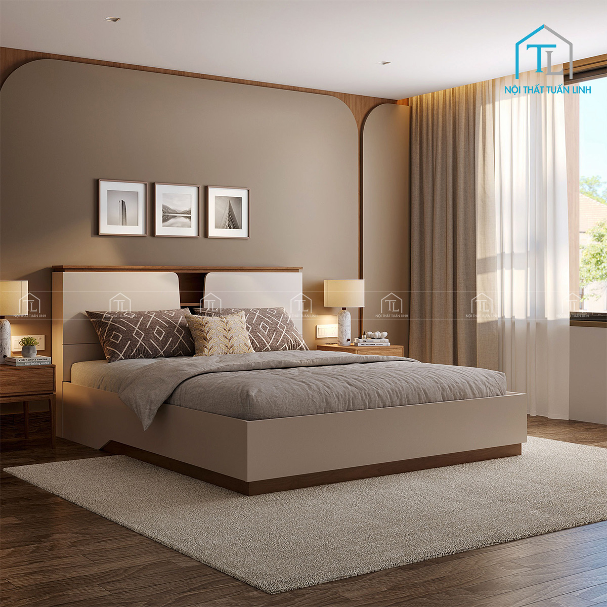 Giường ngủ gỗ công nghiệp có ngăn chứa tiện nghi giá tốt