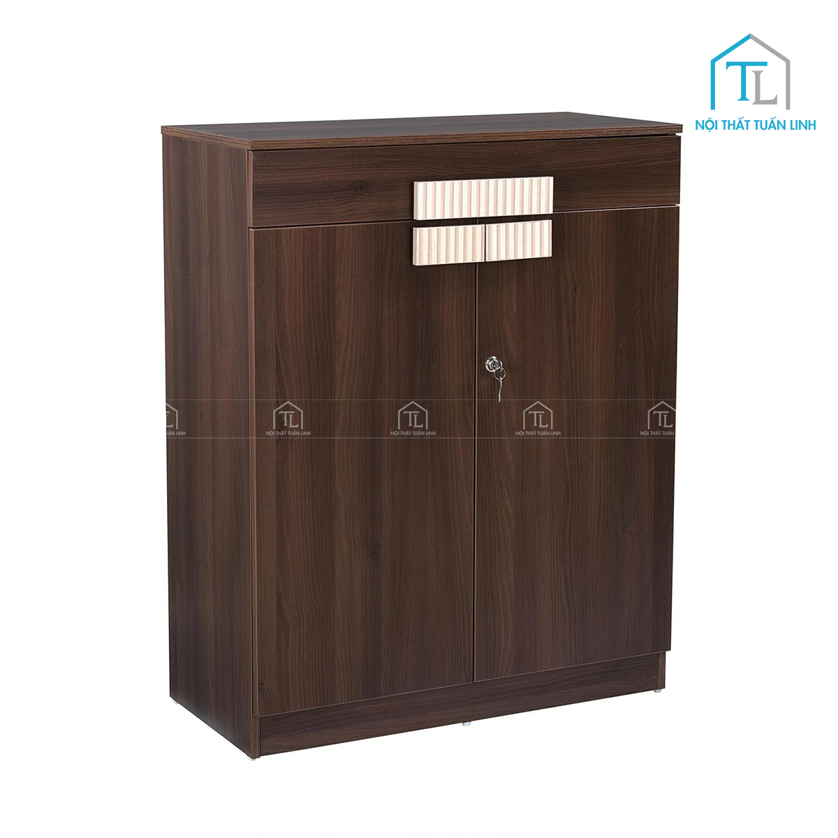Tủ giày gỗ công nghiệp màu óc chó giá tốt (90 × 40 × 100 cm (D × R × C))