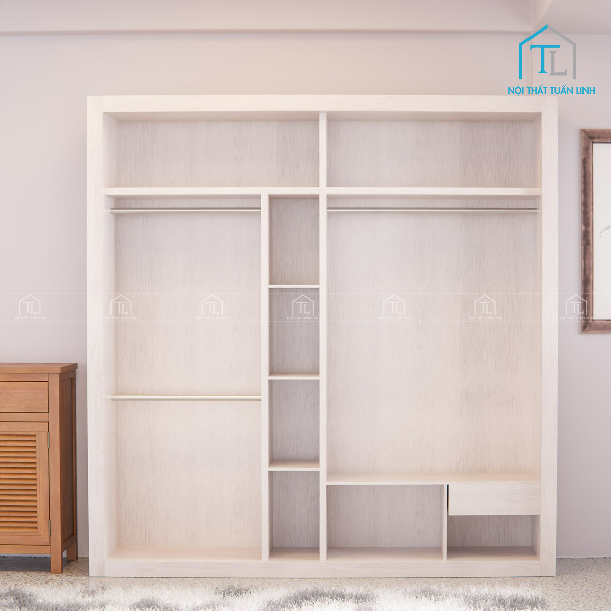 Tủ quần áo cửa lùa gỗ MDF thiết kế hiện đại tối ưu không gian
