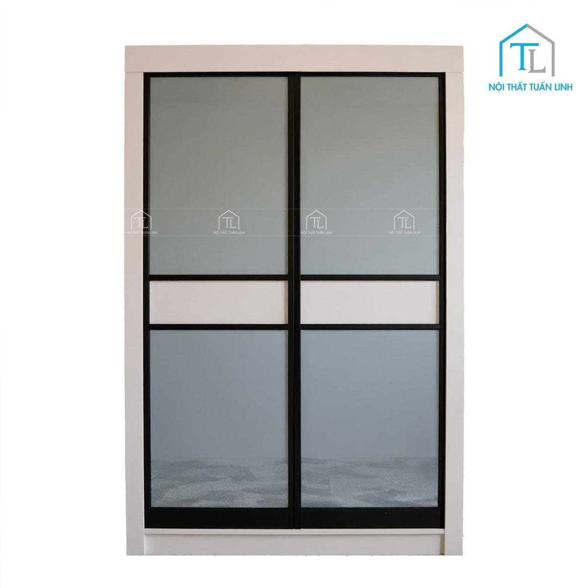 Tủ quần áo cửa lùa gỗ MDF gam màu trắng, tối ưu không gian phòng ngủ