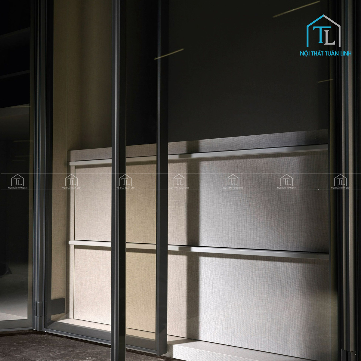 Tủ quần áo gỗ công nghiệp 6 cánh kính đèn LED