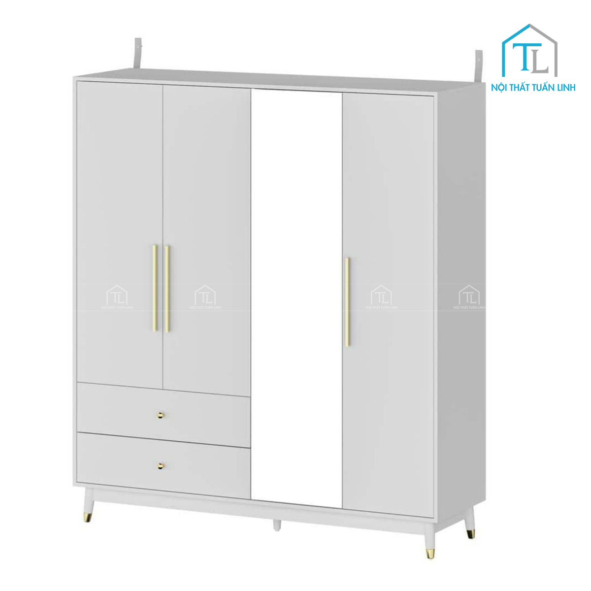 Tủ quần áo gỗ mdf màu trắng 1 cánh gương – thiết kế hiện đại, nhiều ngăn lưu trữ (1m4 x 2m)